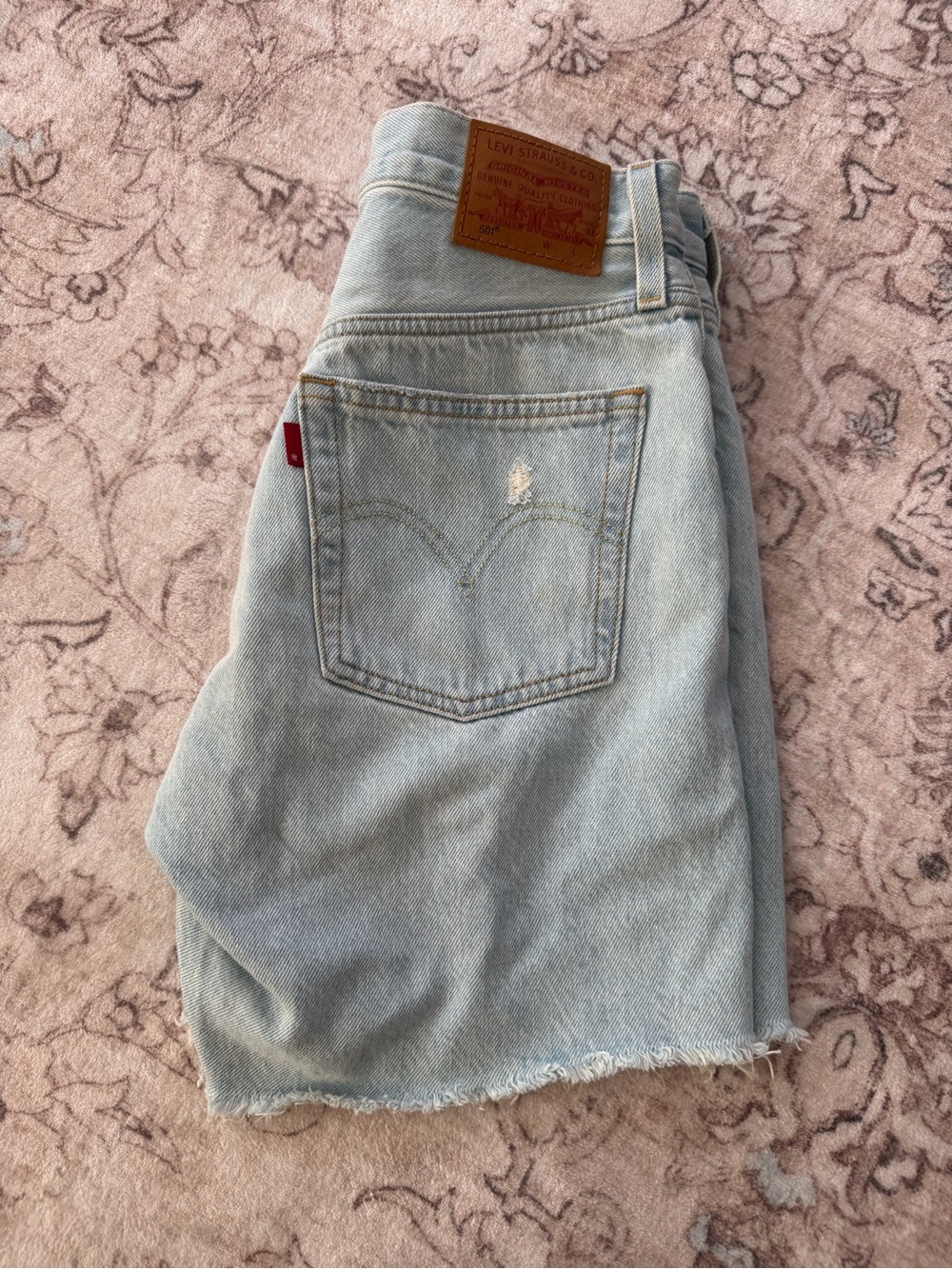 Levi's Light Blue Denim Mini Skirt with Raw Edge